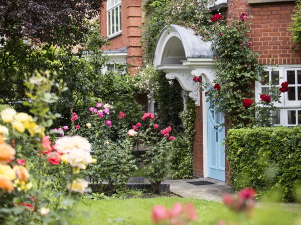 Photograph of front door and garden at Freud Museum