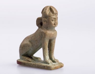 Sphinx amulet, Egyptian, Late Period