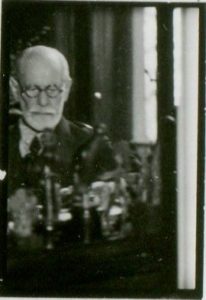 Sigmund Freud at his desk in 1938.