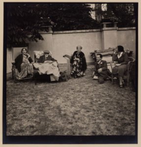 Marie Bonaparte, Sigmund, Martha and Ernst Freud and Josefine Stross at Marie Bonaparte's house in Paris during the Freuds' journey to England, 1938