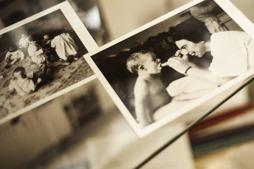 Photograph of Josefine Stross in the Anna Freud room at the Freud Museum London