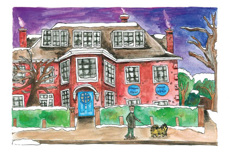 Festive Giving - Drawing of the Freud Museum London by jamie Ruers