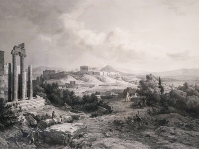 Engraving of Athens by Karl Ludwig Lincke - Crop