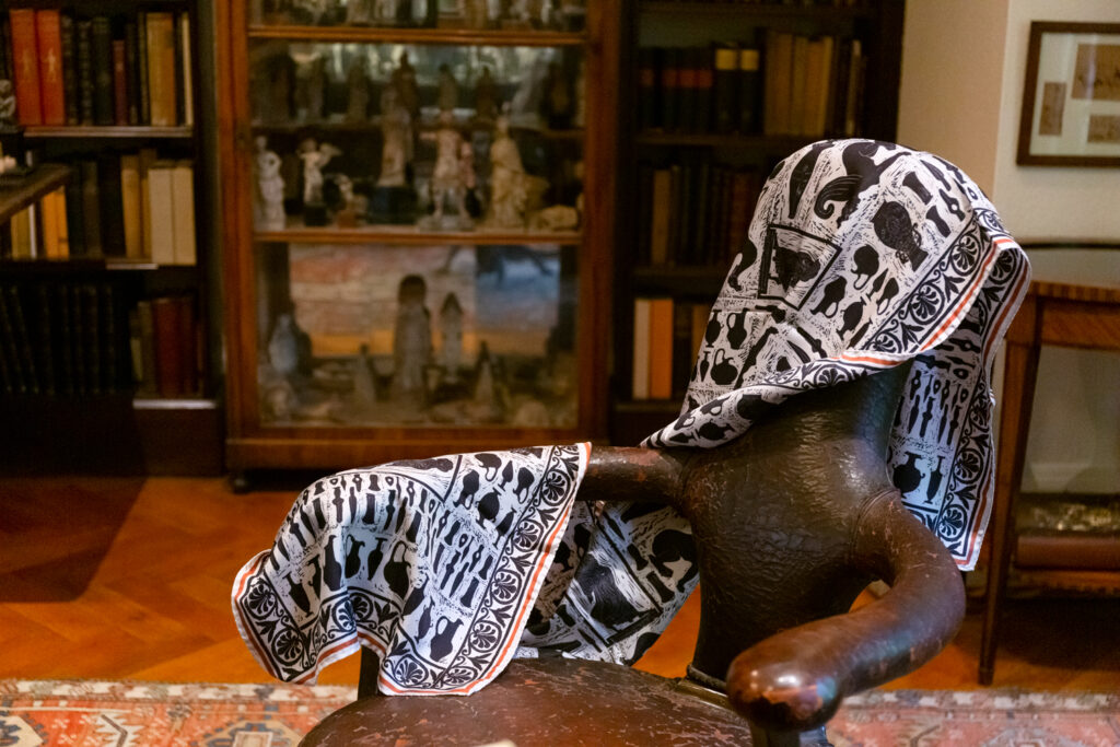 Silk Scarf on Freud's chair in the study