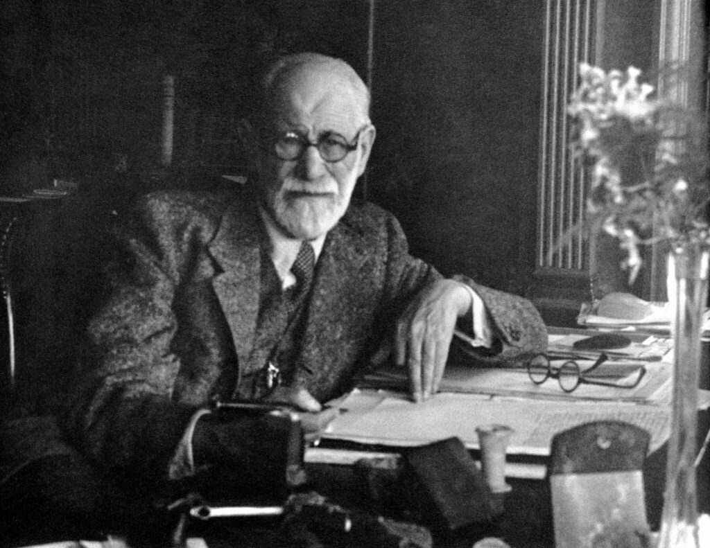 Sigmund Freud in his study