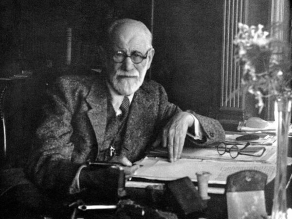 Sigmund Freud in his study